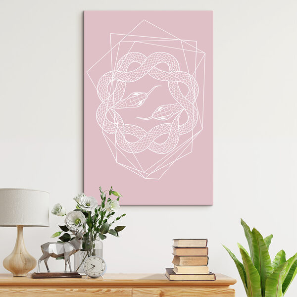 A white snake in a circle