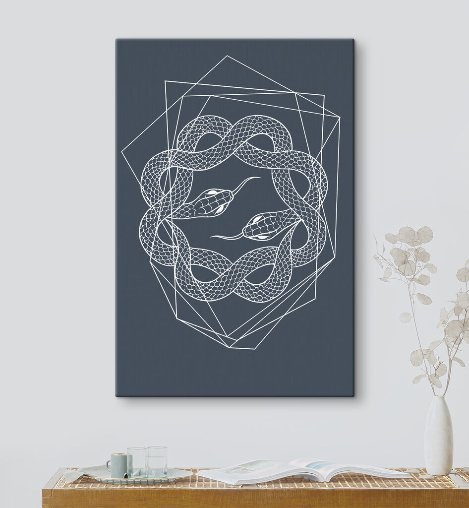 A white snake in a circle A white snake in a circle