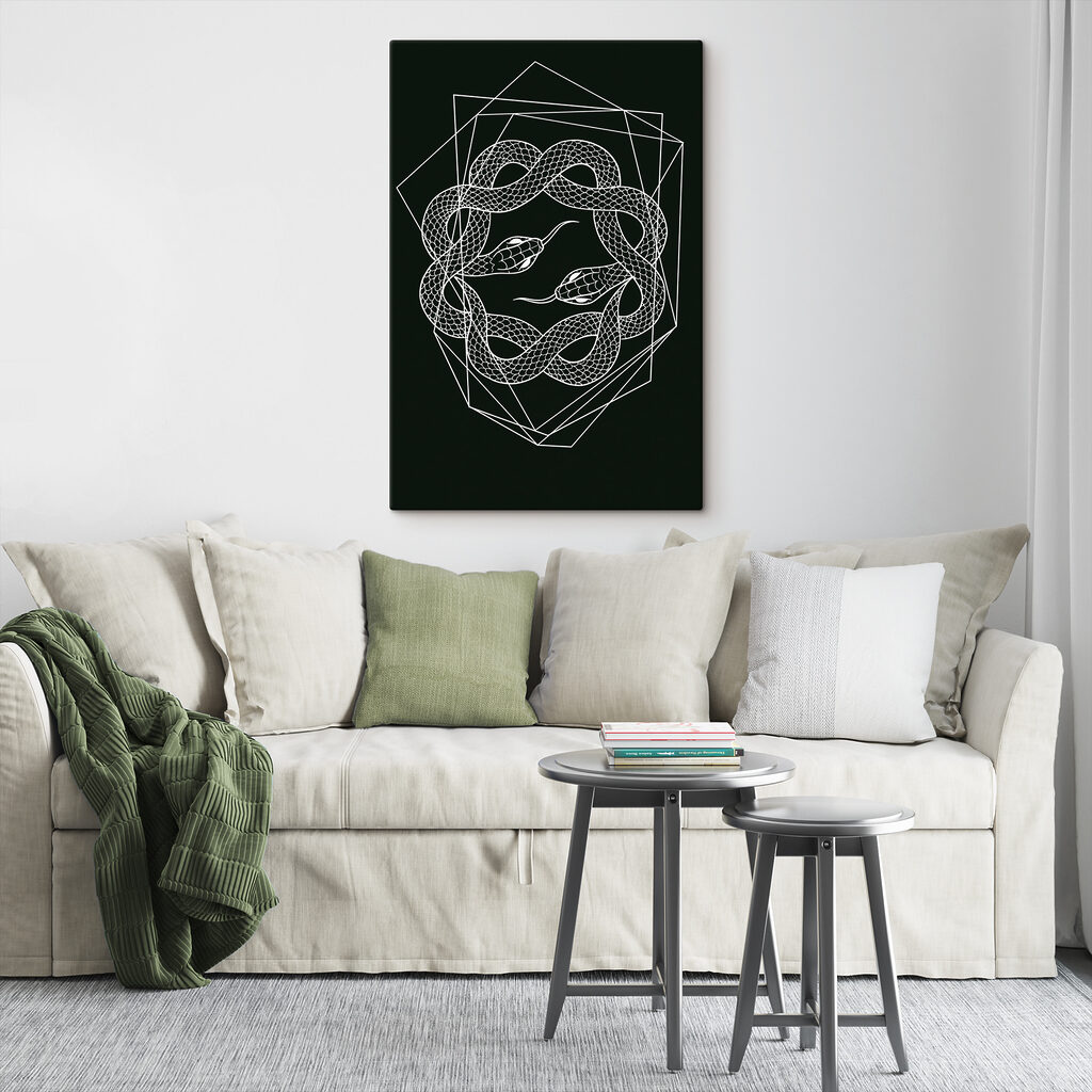 A white snake in a circle