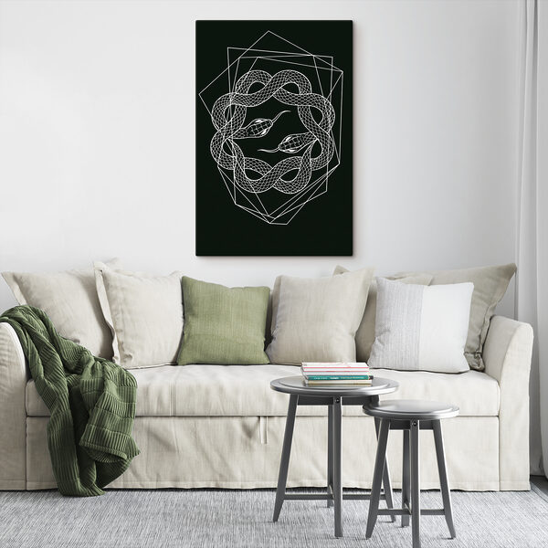 A white snake in a circle