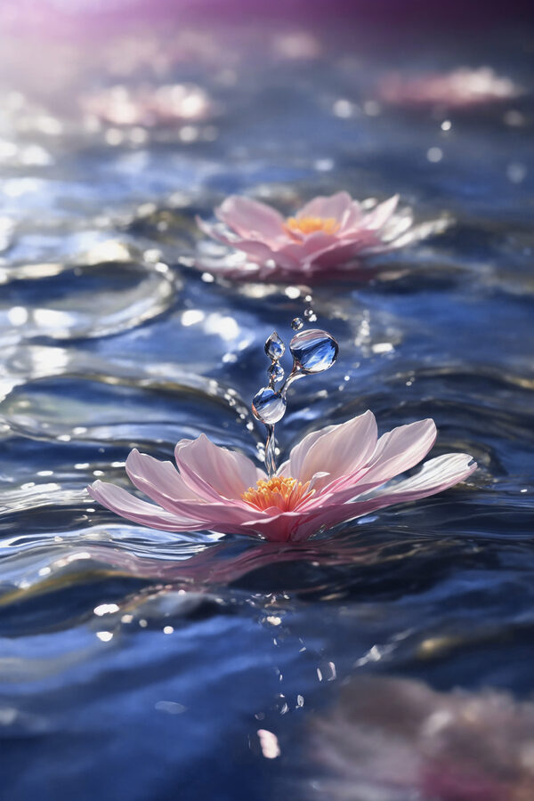 Een bloem die drijft in water Een bloem die drijft in water