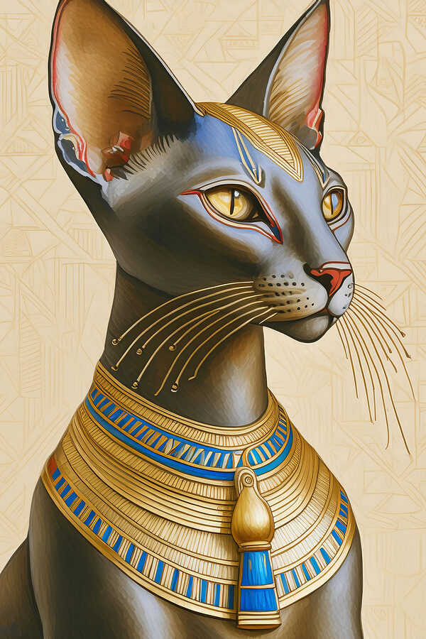 Majestueuze kat versierd met koninklijke halsketting Majestueuze kat versierd met koninklijke halsketting