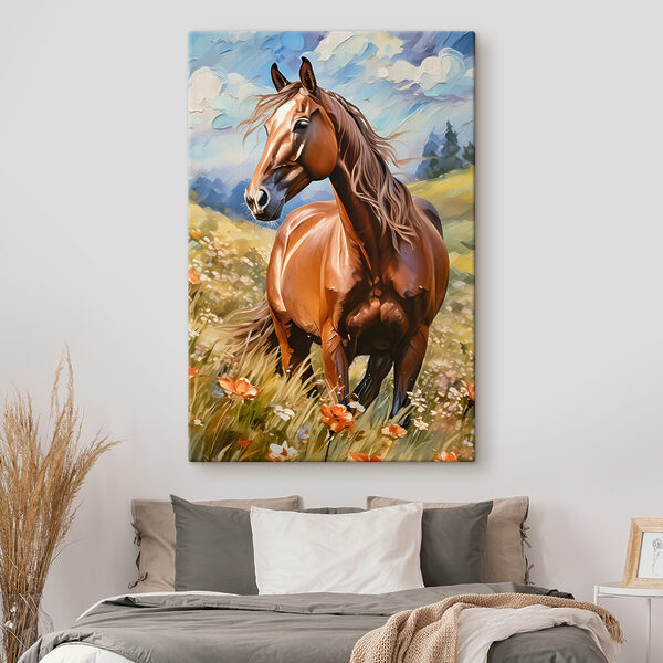 Een paard in een bloemenveld Een paard in een bloemenveld