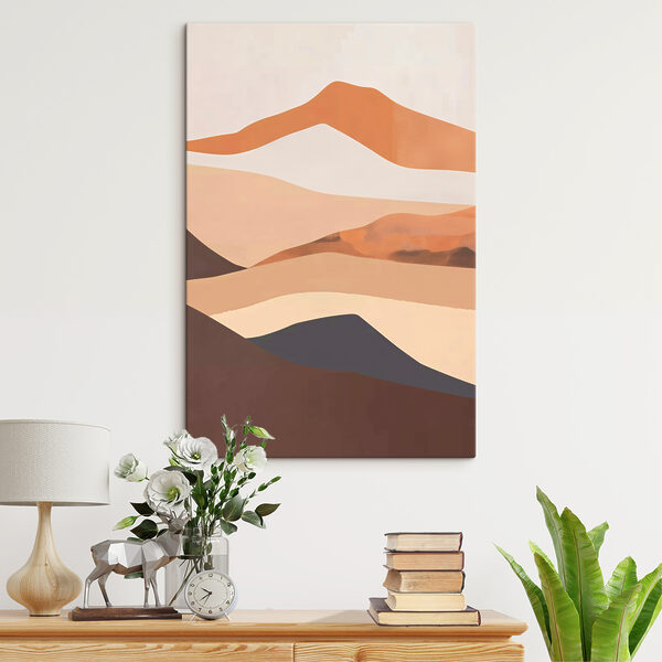 Een schilderij van een woestijnlandschap Een schilderij van een woestijnlandschap