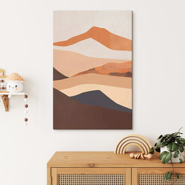Een schilderij van een woestijnlandschap Een schilderij van een woestijnlandschap