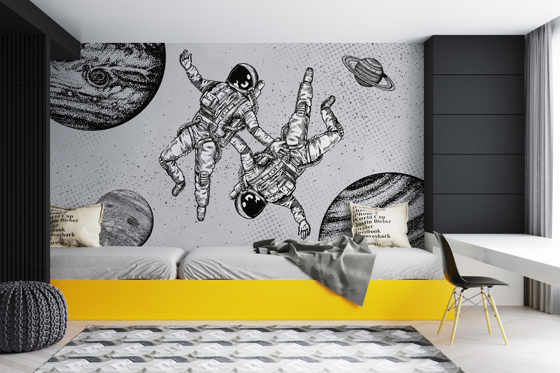 w00630pir14mr - Een tekening van astronauten in de ruimte - tegory