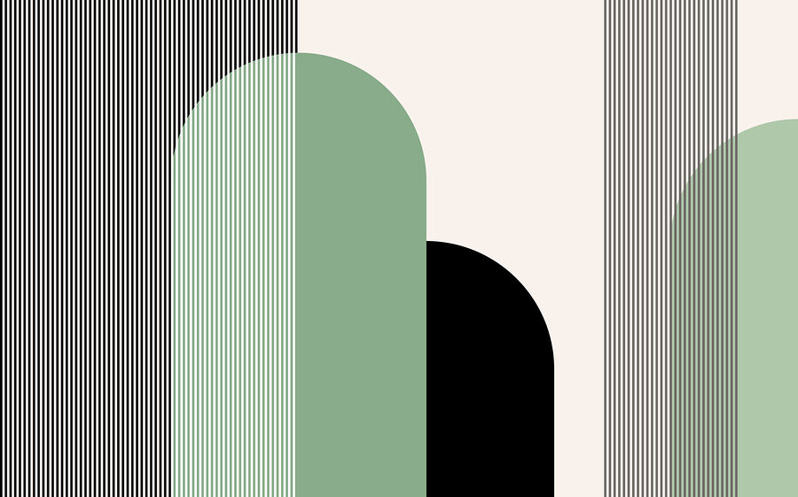 Groene en zwarte geometrische vormen