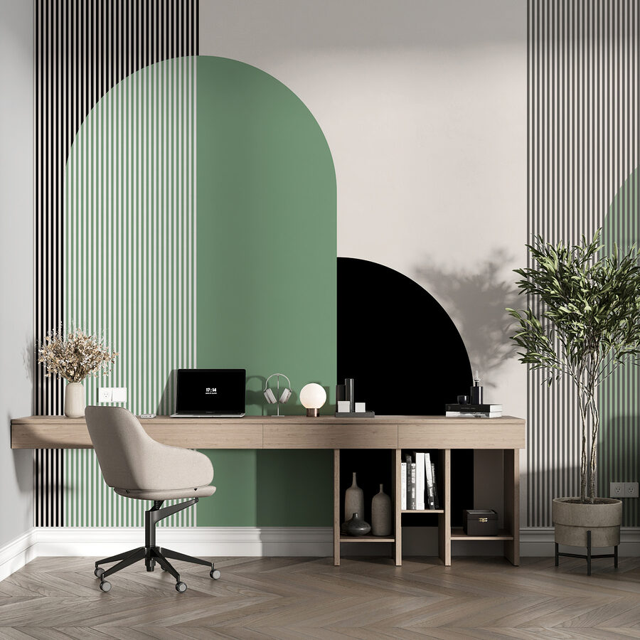 Groene en zwarte geometrische vormen