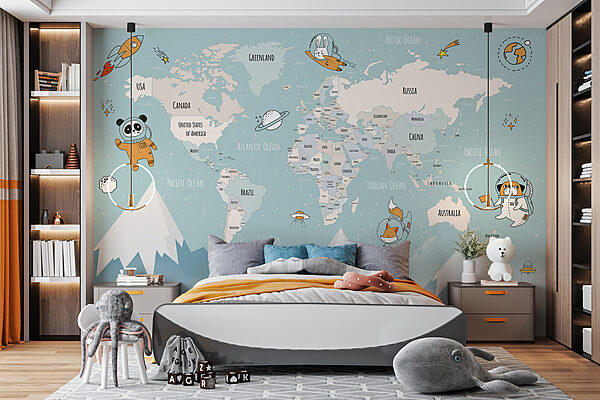 Een wereldkaart met bergen en wolken w00066pir4r 600x400 - Een wereldkaart met bergen en wolken - tegory