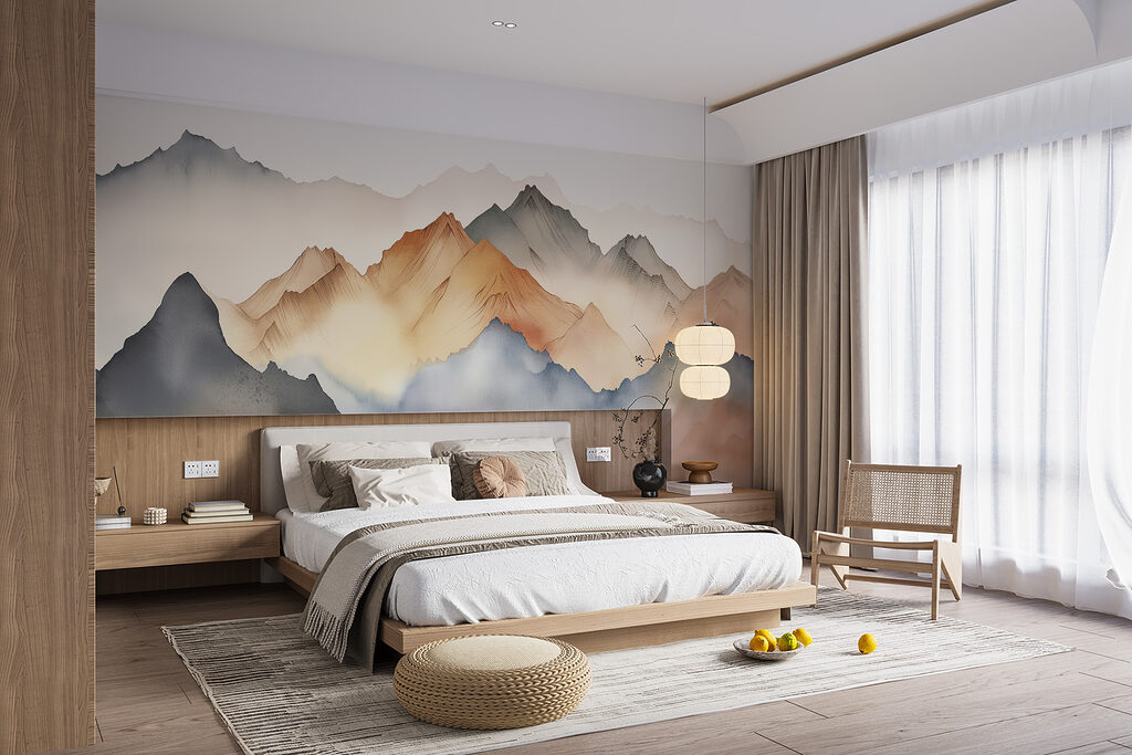 Een schilderij van bergen in de mist w00683pib1r 1024x683 - Een schilderij van bergen in de mist - tegory