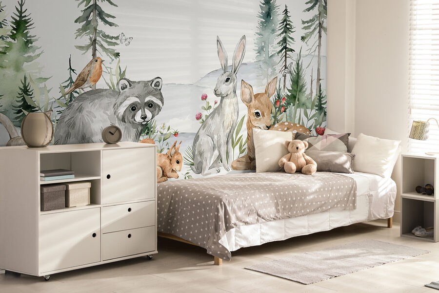 Een groep dieren in een bos