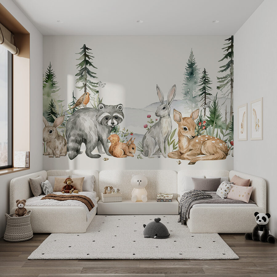 Een groep dieren in een bos