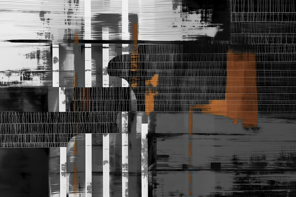 Een zwart-wit kunstwerk Een zwart-wit kunstwerk