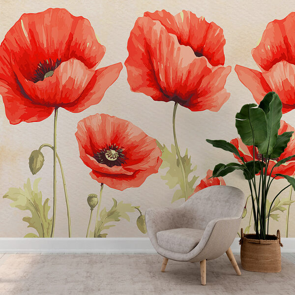 Een groep rode bloemen Een groep rode bloemen