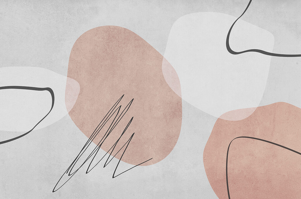 A white and pink background with black lines and circles