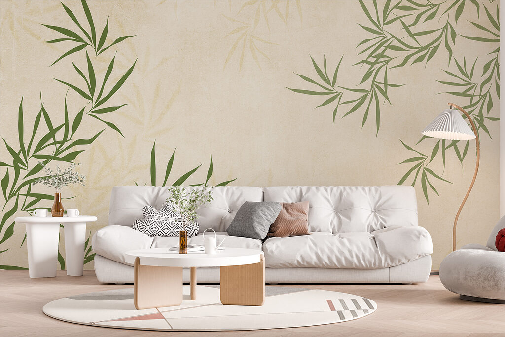 A green leaves on a white background A green leaves on a white background