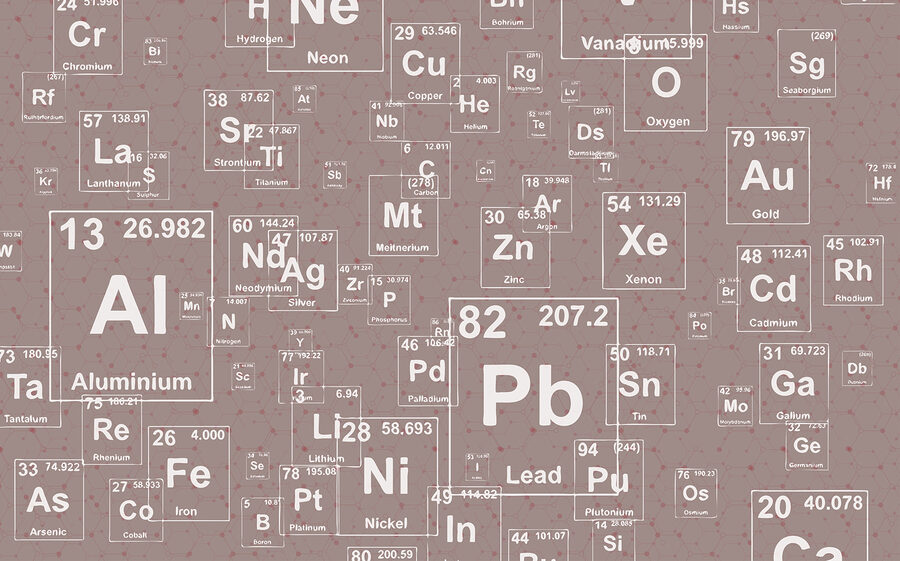 Een patroon van witte en zwarte periodiek systeem elementen Een patroon van witte en zwarte periodiek systeem elementen