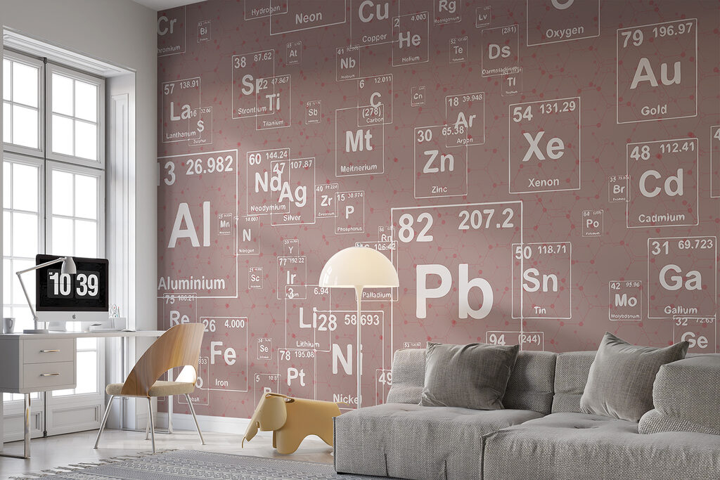 A pattern of white and black periodic table elements A pattern of white and black periodic table elements