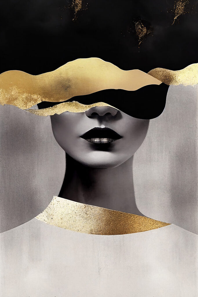 Mystical portrait with abstract highlights
