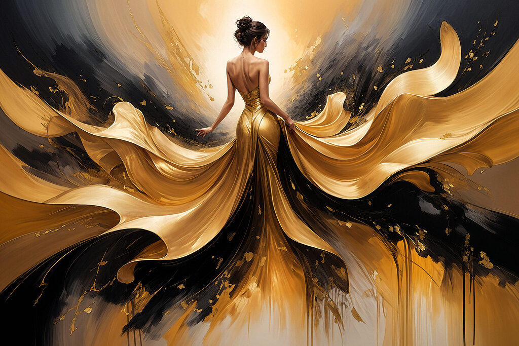 Elegant flow in dramatic hues
