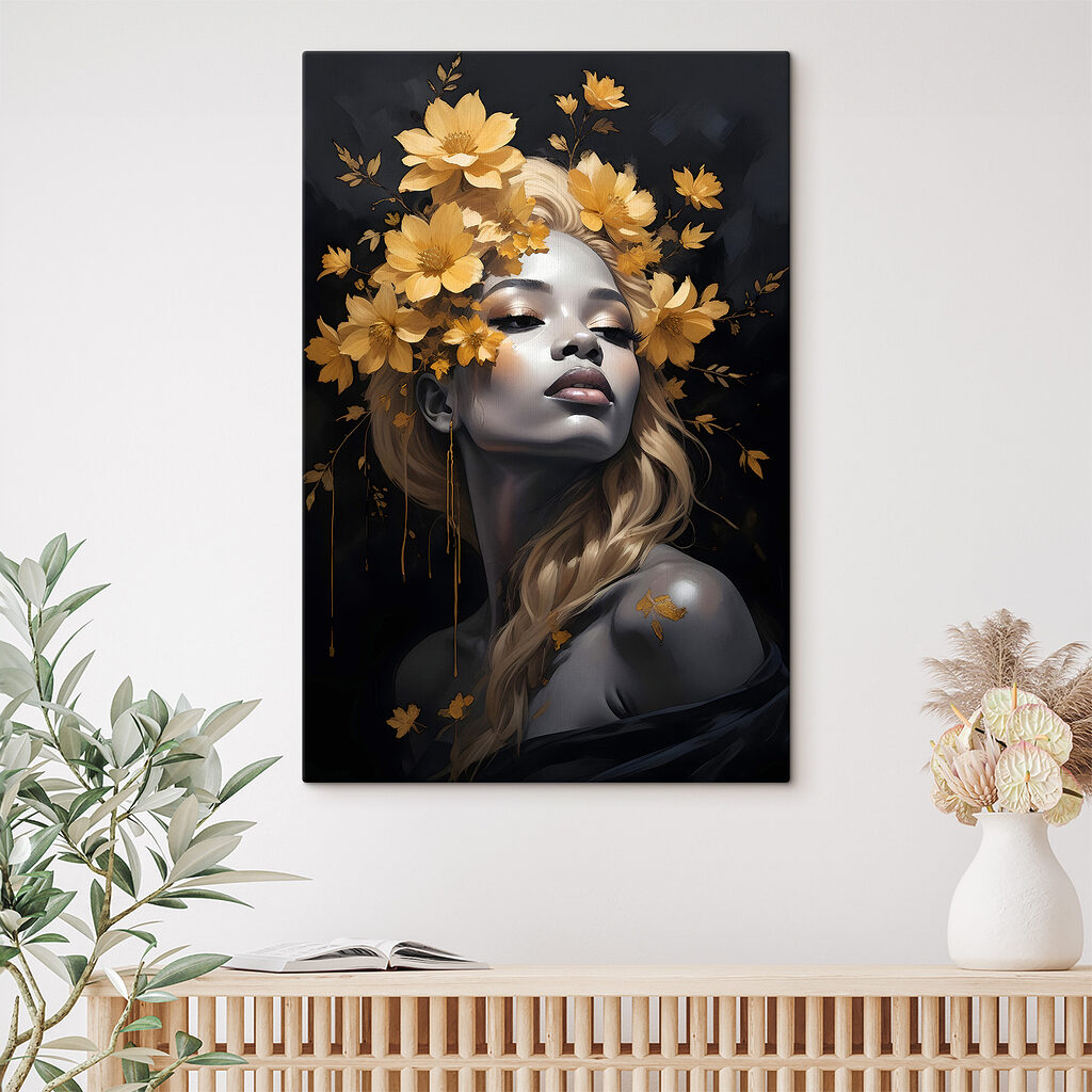 A woman with flowers in her hair