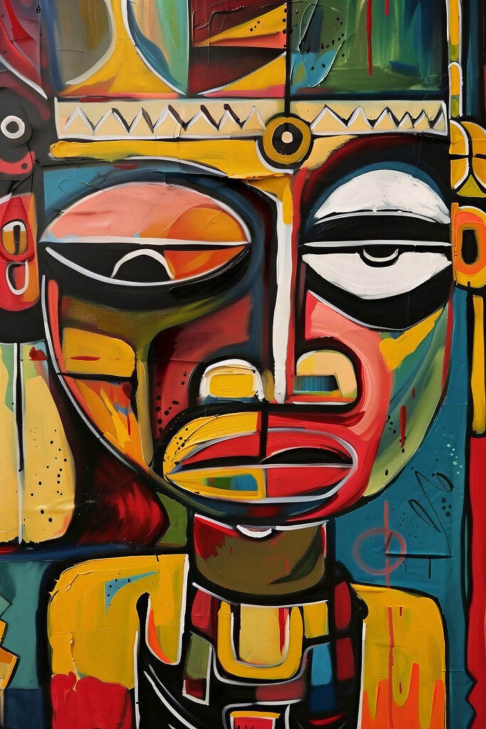 A painting of a man's face