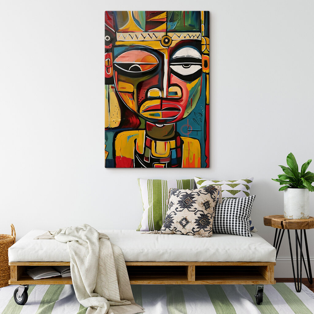 A painting of a man's face