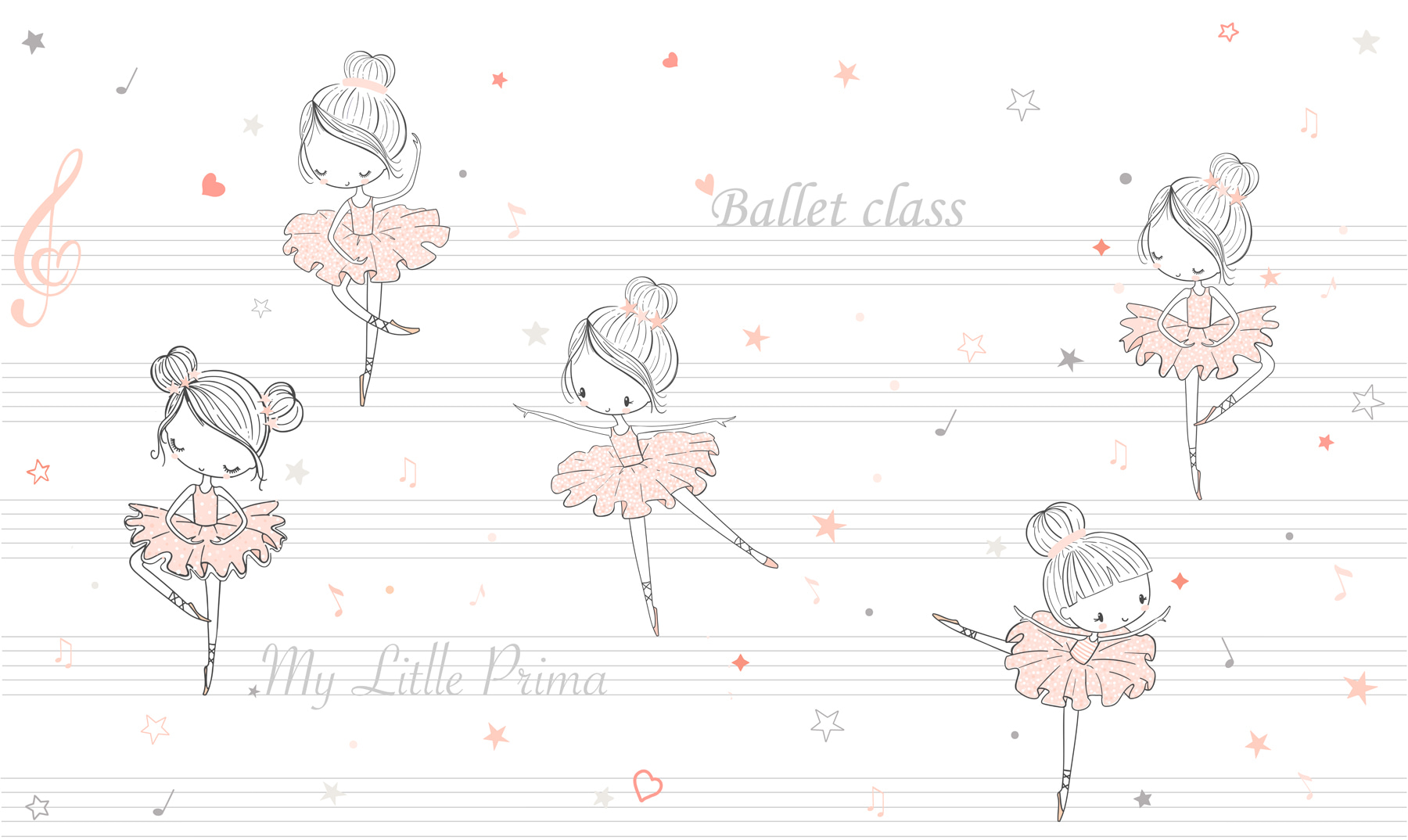 A group of cartoon girls dancing on a musical note