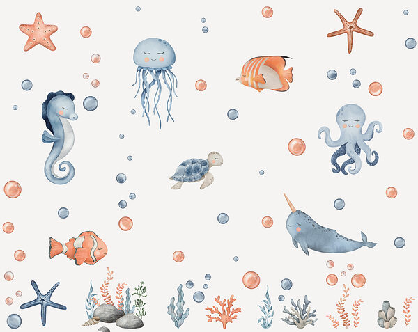 Een groep zeedieren Een groep zeedieren