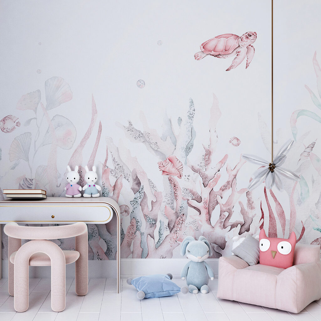 A seaweed and seaweeds with a turtle