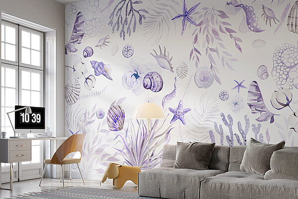 A watercolor sea creatures