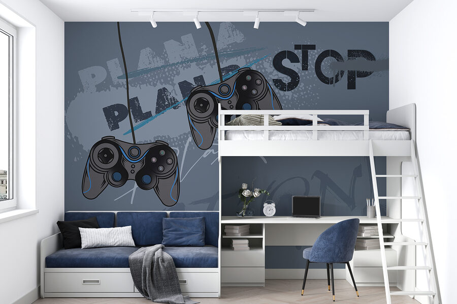 Een videogamecontroller van een snoer Een videogamecontroller van een snoer