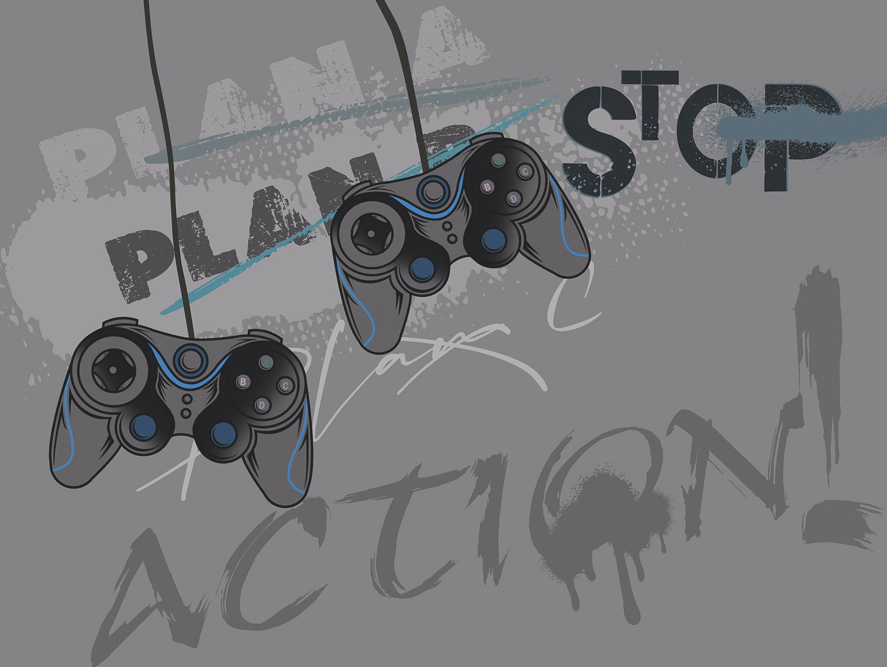 A video game controller from a cord