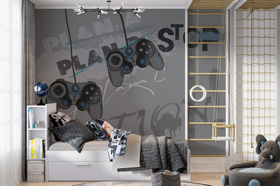 Een videogamecontroller van een snoer