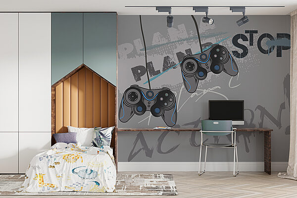 Een videogamecontroller van een snoer Een videogamecontroller van een snoer