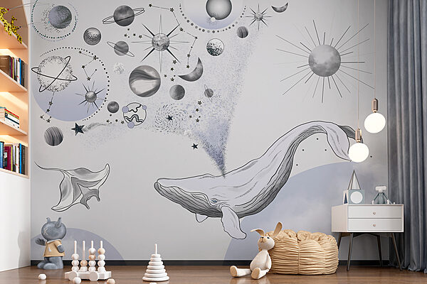 Een walvis en planeten Een walvis en planeten