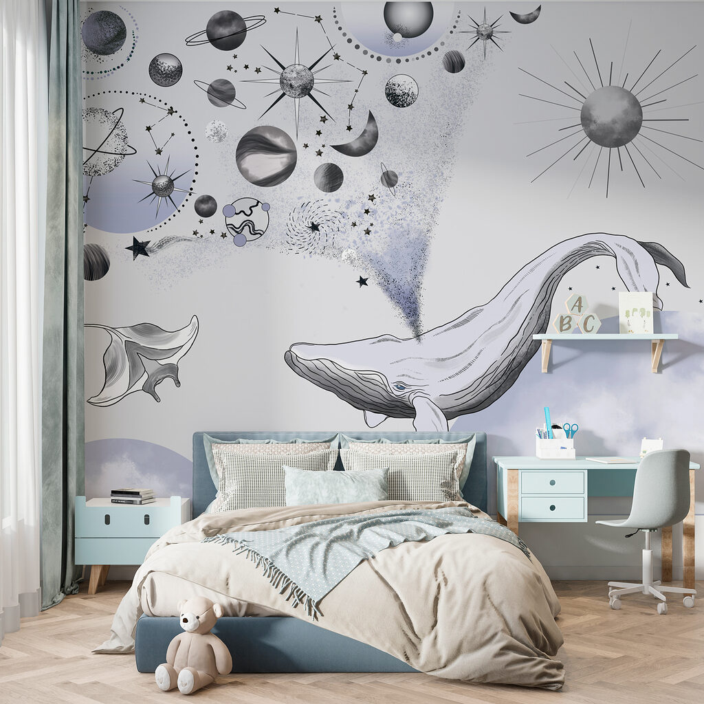 A whale and planets A whale and planets