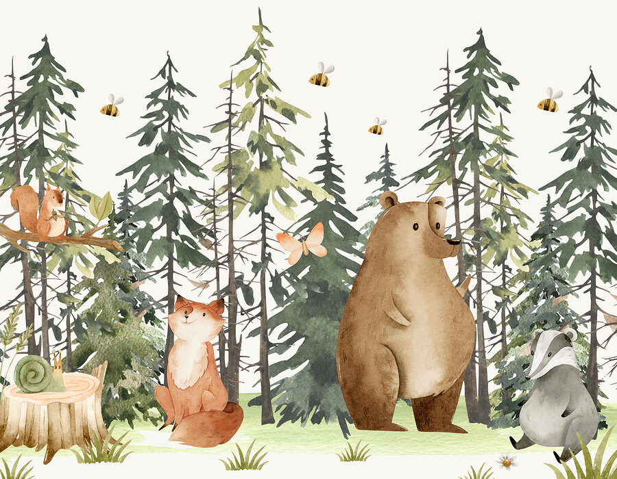 Een groep dieren in het bos