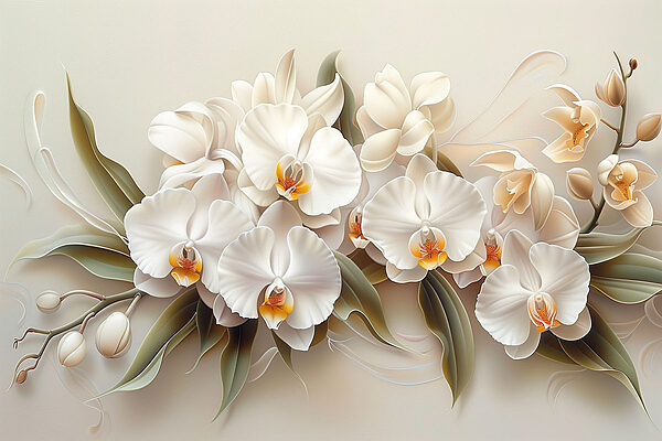 A group of white flowers A group of white flowers