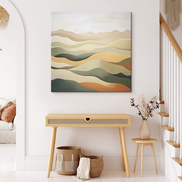 A painting of a desert landscape