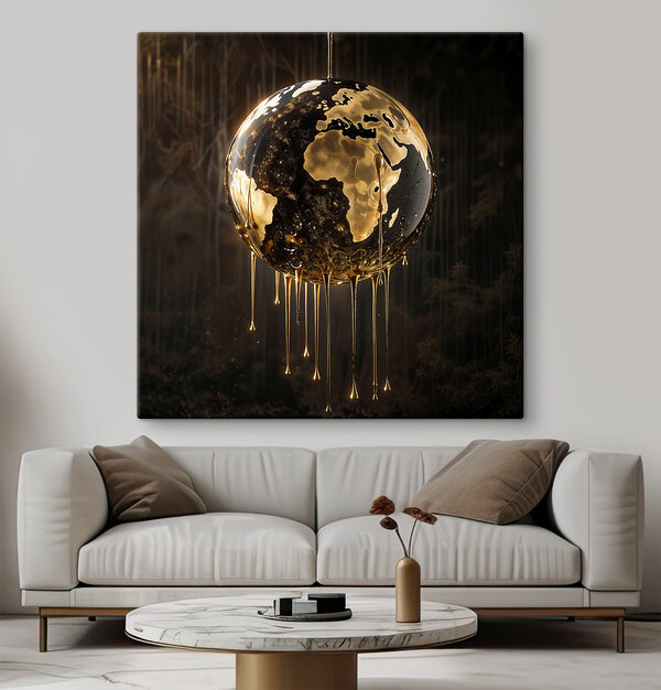 A globe with dripping liquid
