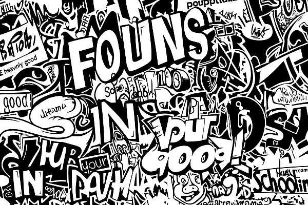A black and white image of words A black and white image of words