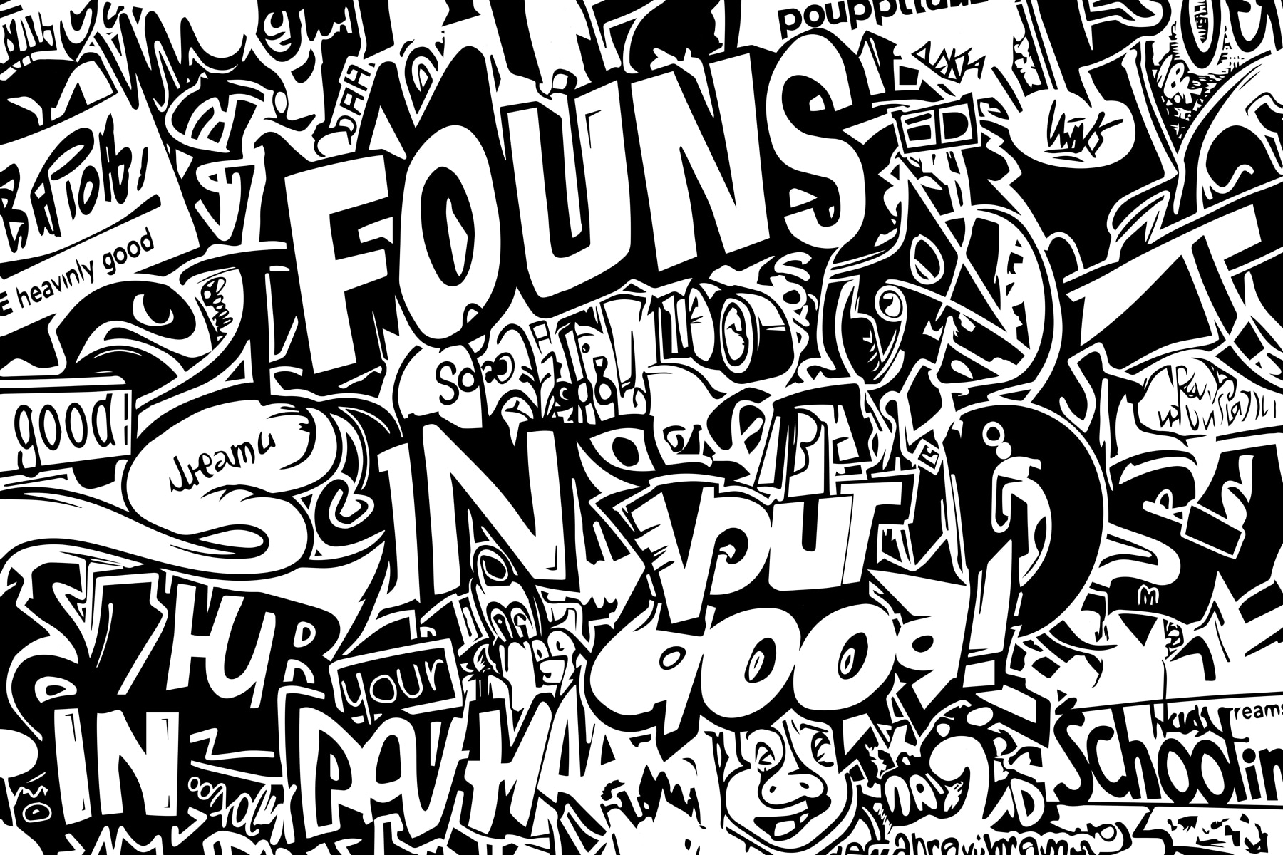 A black and white image of words A black and white image of words