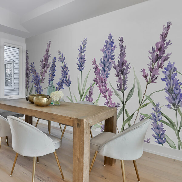 Een rij paarse bloemen Een rij paarse bloemen