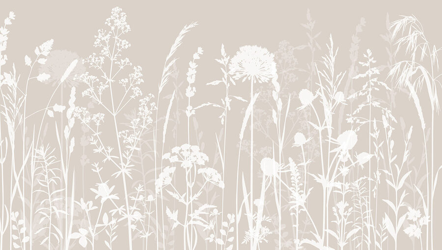Een wit silhouet van bloemen