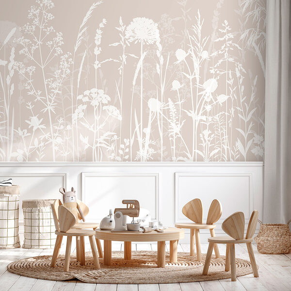 Een wit silhouet van bloemen Een wit silhouet van bloemen