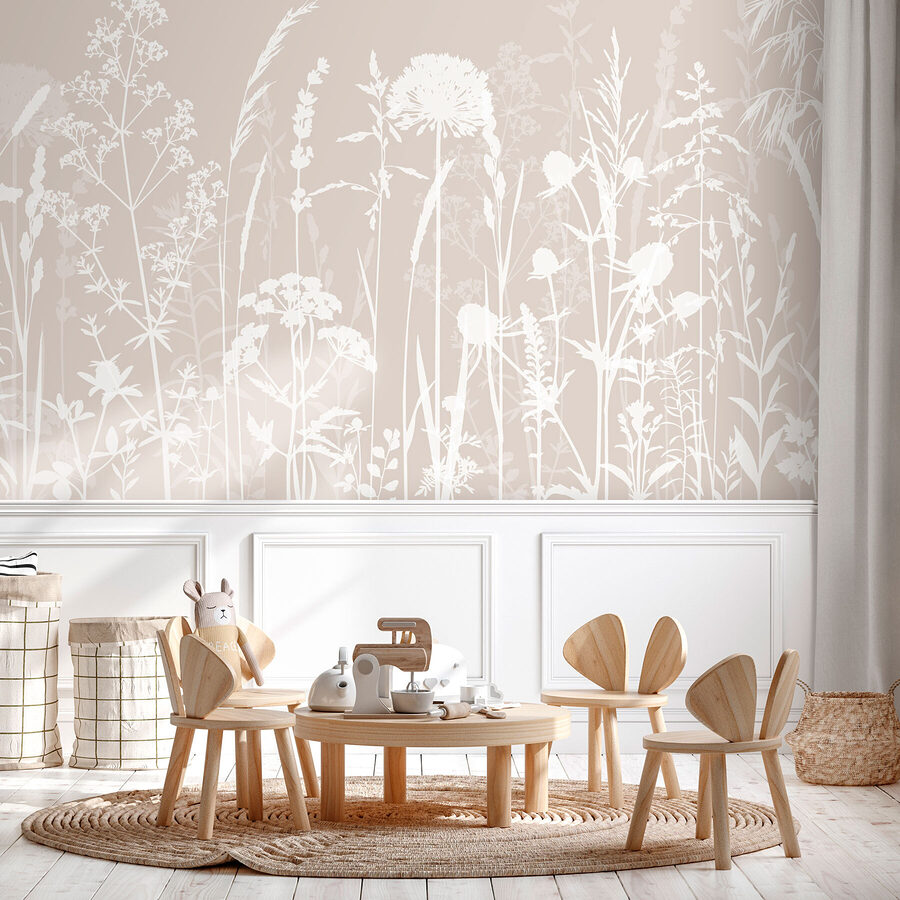Een wit silhouet van bloemen