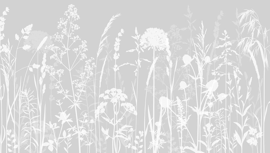 Een wit silhouet van bloemen