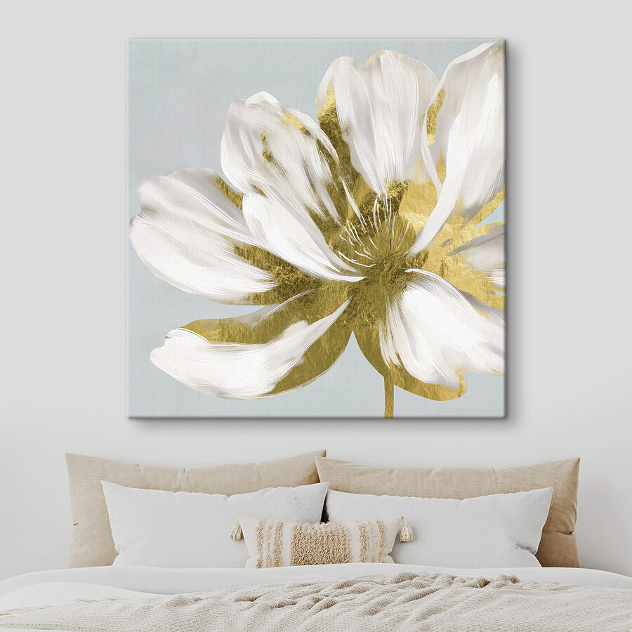 Elegant wit bloemblad met metallic accenten