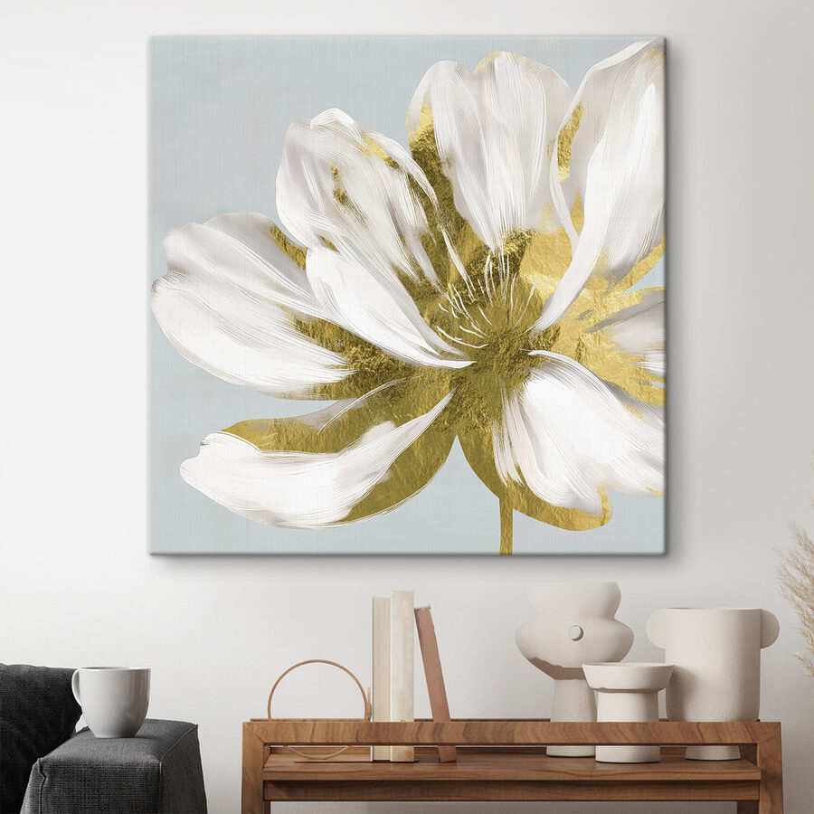 Elegant wit bloemblad met metallic accenten